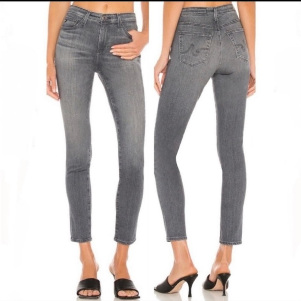 Adriano Goldschmied The Stevie Slim Straight Leg Grey Jeans Size 28 R AG
